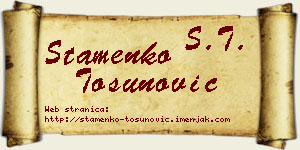 Stamenko Tosunović vizit kartica
